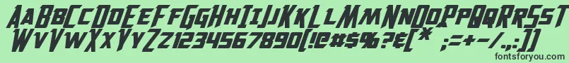 Solitarium Oblique Font – Black Fonts on Green Background