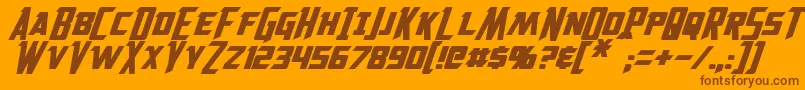 Solitarium Oblique Font – Brown Fonts on Orange Background