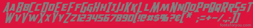Solitarium Oblique Font – Gray Fonts on Red Background