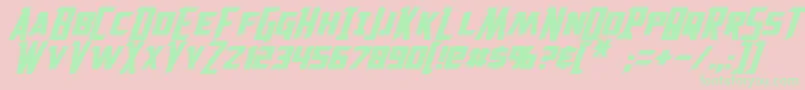 Solitarium Oblique Font – Green Fonts on Pink Background