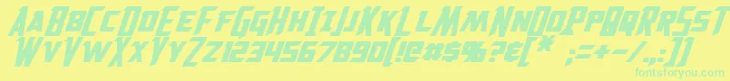Solitarium Oblique Font – Green Fonts on Yellow Background