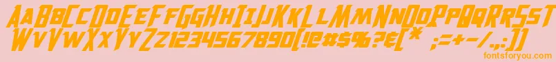 Solitarium Oblique Font – Orange Fonts on Pink Background