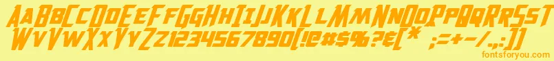 Solitarium Oblique Font – Orange Fonts on Yellow Background