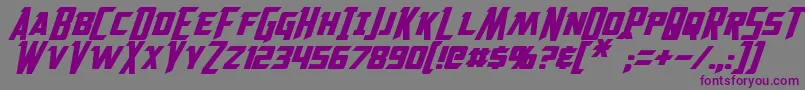 Solitarium Oblique Font – Purple Fonts on Gray Background
