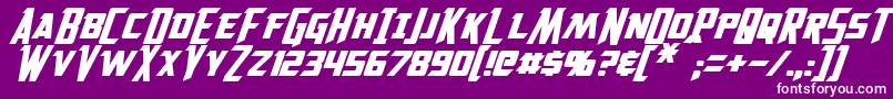 Solitarium Oblique Font – White Fonts on Purple Background