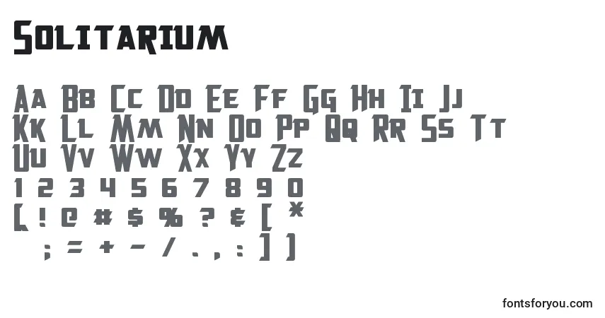 Czcionka Solitarium (141371) – alfabet, cyfry, specjalne znaki