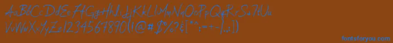 Soljik Dambaek Font – Blue Fonts on Brown Background