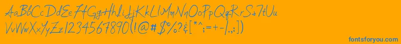 Soljik Dambaek Font – Blue Fonts on Orange Background