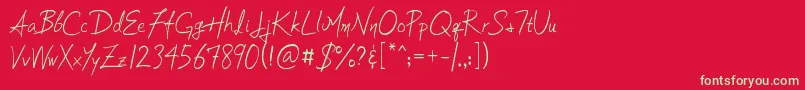 Soljik Dambaek Font – Green Fonts on Red Background