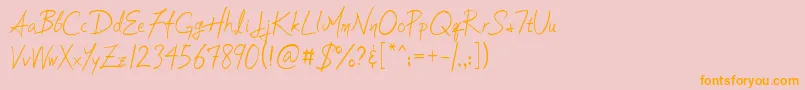 Soljik Dambaek Font – Orange Fonts on Pink Background
