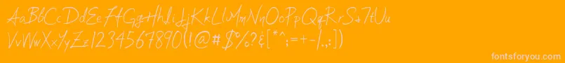 Soljik Dambaek Font – Pink Fonts on Orange Background