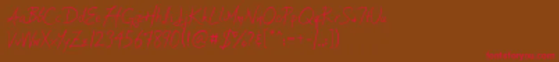 Soljik Dambaek-fontti – punaiset fontit ruskealla taustalla