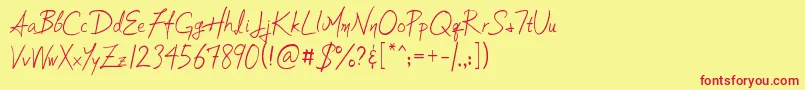 Soljik Dambaek Font – Red Fonts on Yellow Background