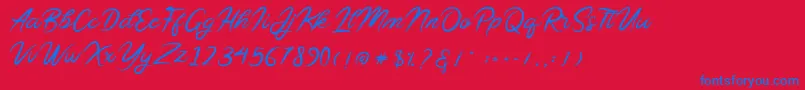 Sollasy Font – Blue Fonts on Red Background