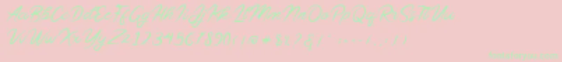 Sollasy Font – Green Fonts on Pink Background