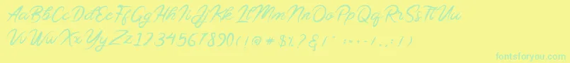 Sollasy Font – Green Fonts on Yellow Background