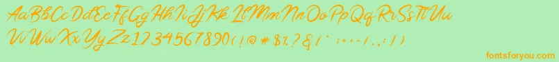 Sollasy Font – Orange Fonts on Green Background