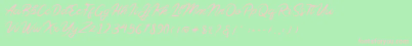 Sollasy-Schriftart – Rosa Schriften auf grünem Hintergrund