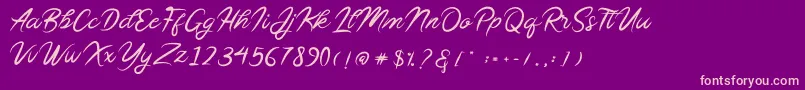 Sollasy Font – Pink Fonts on Purple Background