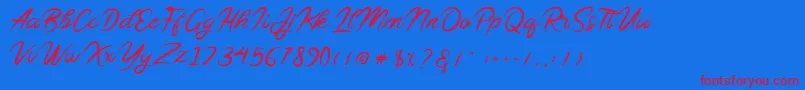 Sollasy Font – Red Fonts on Blue Background