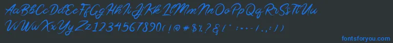 Sollasy Font – Blue Fonts on Black Background