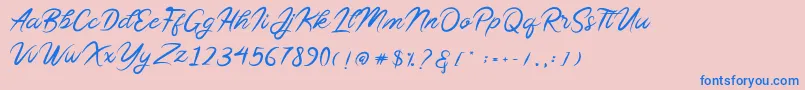 Sollasy-Schriftart – Blaue Schriften auf rosa Hintergrund