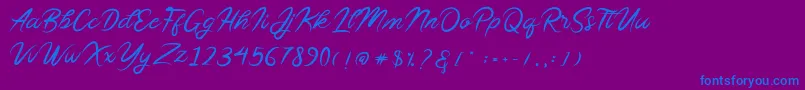 Sollasy Font – Blue Fonts on Purple Background