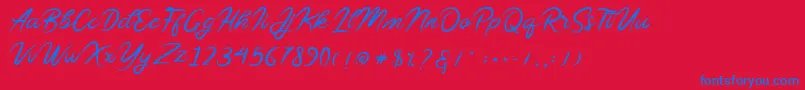 Sollasy Font – Blue Fonts on Red Background