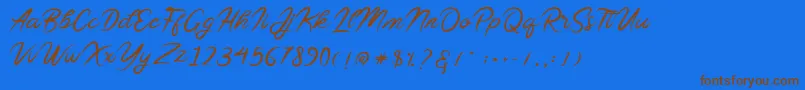 Sollasy Font – Brown Fonts on Blue Background