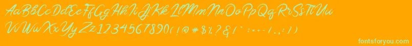 Sollasy Font – Green Fonts on Orange Background