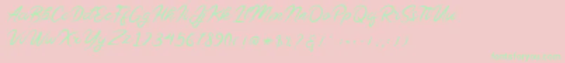 Sollasy Font – Green Fonts on Pink Background