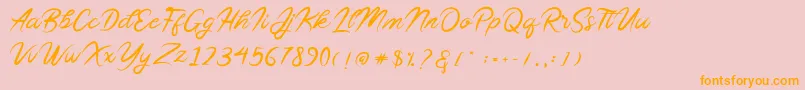 Sollasy Font – Orange Fonts on Pink Background