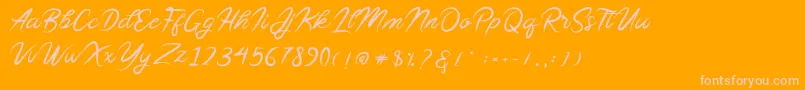 Sollasy Font – Pink Fonts on Orange Background