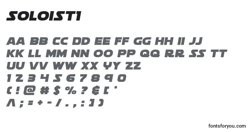 Czcionka Soloist1 – alfabet, cyfry, specjalne znaki