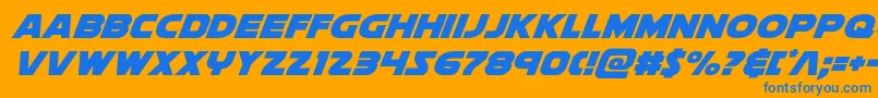 soloistextraital1 Font – Blue Fonts on Orange Background