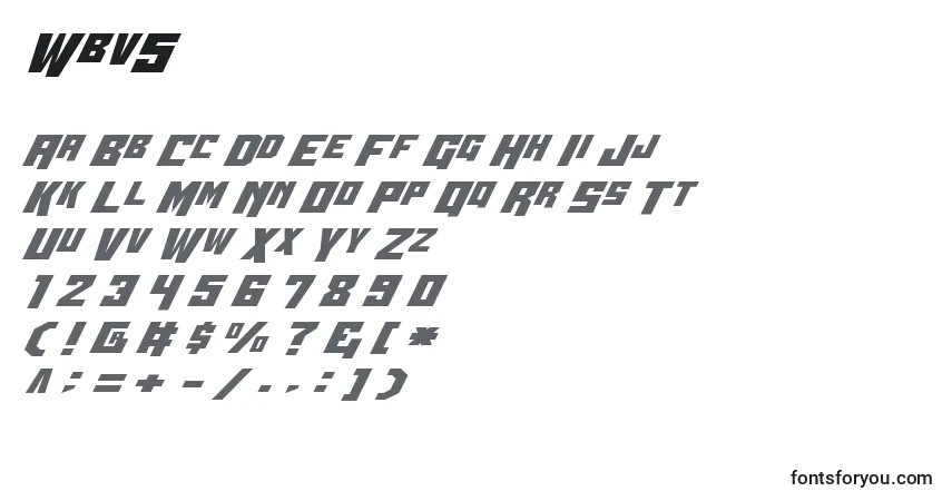 A fonte Wbv5 – alfabeto, números, caracteres especiais