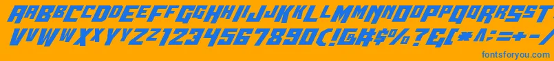 Wbv5 Font – Blue Fonts on Orange Background