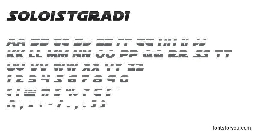 Schriftart Soloistgrad1 – Alphabet, Zahlen, spezielle Symbole