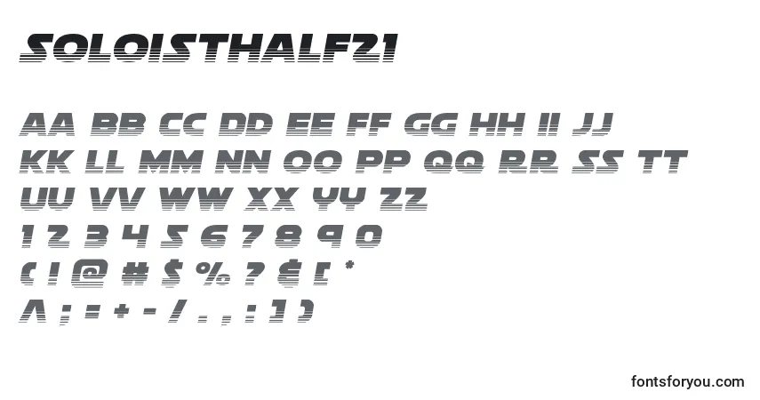 Schriftart Soloisthalf21 – Alphabet, Zahlen, spezielle Symbole