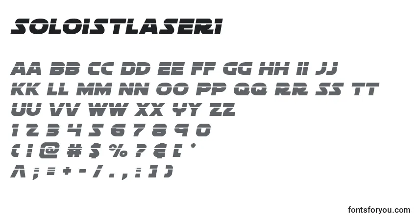 Soloistlaser1-fontti – aakkoset, numerot, erikoismerkit