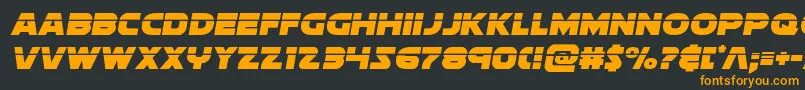 フォントsoloistlaser1 – 黒い背景にオレンジの文字