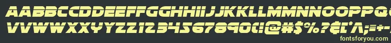 フォントsoloistlaser1 – 黒い背景に黄色の文字