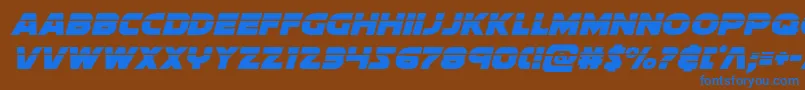 Weitere Informationen zur soloistlaserital1-Schriftart soloistlaserital1-Schriftart – Blaue Schriften auf braunem Hintergrund