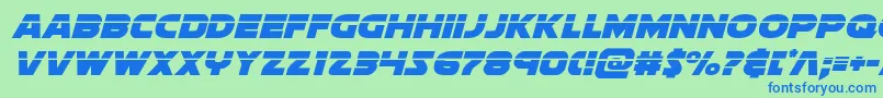 soloistlaserital1 Font – Blue Fonts on Green Background