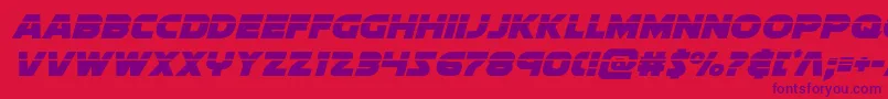 フォントsoloistlaserital1 – 赤い背景に紫のフォント