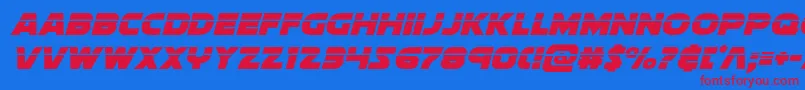 soloistlaserital1 Font – Red Fonts on Blue Background