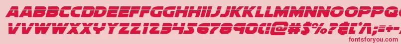 フォントsoloistlaserital1 – ピンクの背景に赤い文字