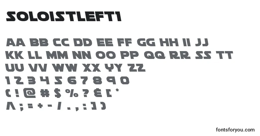 Schriftart Soloistleft1 – Alphabet, Zahlen, spezielle Symbole