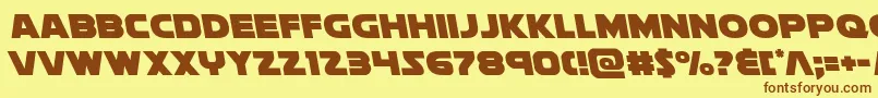 フォントsoloistleft1 – 茶色の文字が黄色の背景にあります。