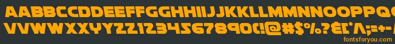 フォントsoloistleft1 – 黒い背景にオレンジの文字